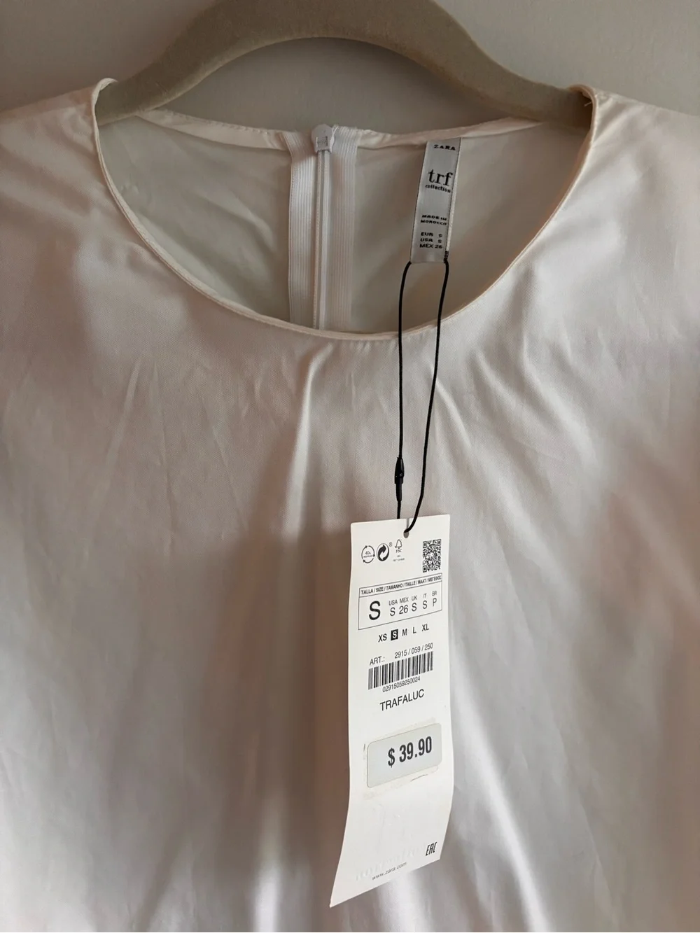 Zara White Puff Sleeve Cotton Blouse